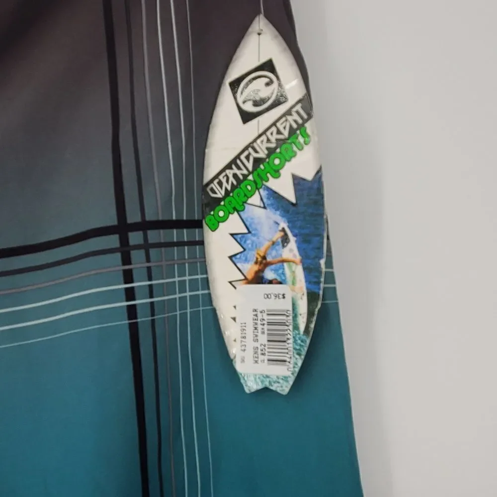 Ocean Current Board Shorts Gray and Blueish Green NWT